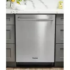 Thor Kitchen Package - 30 in. Propane Gas Range, Range Hood, Refrigerator with Water and Ice Dispenser, Dishwasher - The Home Selection