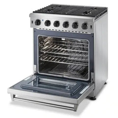 Thor Kitchen Package - 30 in. Propane Gas Range, Range Hood, Refrigerator with Water and Ice Dispenser, Dishwasher, Wine Cooler - The Home Selection