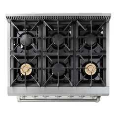 Thor Kitchen Package - 36 in. Natural Gas Range, Range Hood, Microwave Drawer - The Home Selection