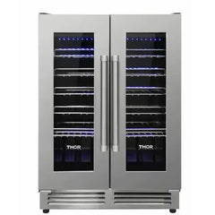 Thor Kitchen Package - 36 in. Natural Gas Range, Range Hood, Refrigerator with Water and Ice Dispenser, Dishwasher, Wine Cooler - The Home Selection