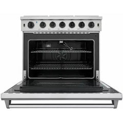 Thor Kitchen Package - 36 in. Propane Gas Range, Microwave Drawer, Refrigerator with Water and Ice Dispenser, Dishwasher - The Home Selection