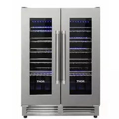 Thor Kitchen Package - 36 in. Propane Gas Range, Range Hood, Microwave Drawer, Refrigerator with Fridge and Ice Maker, Dishwasher, Wine Cooler - The Home Selection