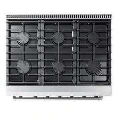 Thor Kitchen Package - 36 in. Propane Gas Range, Range Hood, Microwave Drawer, Refrigerator with Fridge and Ice Maker, Dishwasher, Wine Cooler - The Home Selection