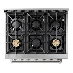 Thor Kitchen Package - 36 In. Propane Gas Range, Range Hood, Microwave Drawer, Refrigerator with Water and Ice Dispenser, Dishwasher, Wine Cooler - The Home Selection