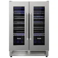 Thor Kitchen Package - 36 In. Propane Gas Range, Range Hood, Microwave Drawer, Refrigerator with Water and Ice Dispenser, Dishwasher, Wine Cooler - The Home Selection