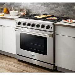 Thor Kitchen Package - 36 in. Propane Gas Range, Range Hood, Refrigerator, Dishwasher, Wine Cooler - The Home Selection