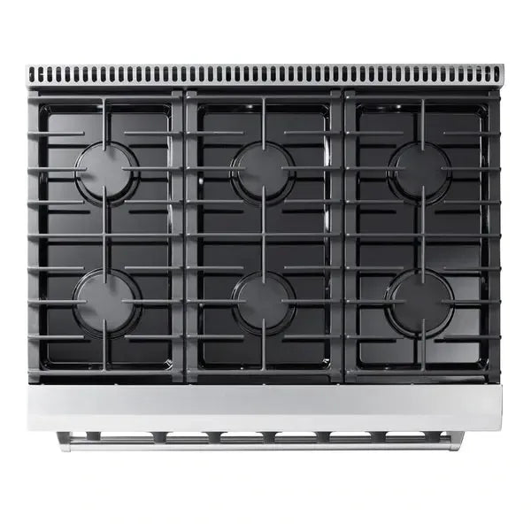Thor Kitchen Package - 36 in. Propane Gas Range, Range Hood, Refrigerator with Water and Ice Dispenser, Dishwasher - The Home Selection