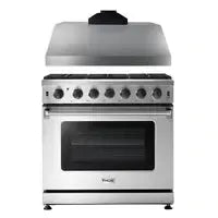 Thor Kitchen Package - 36 in. Propane Gas Range, Range Hood - The Home Selection