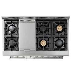Thor Kitchen Package - 48 in. Gas Burner/Electric Oven Range, Range Hood, Microwave Drawer - The Home Selection