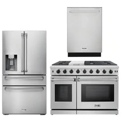 Thor Kitchen Package - 48 in. Gas Range, Dishwasher, Refrigerator with Water and Ice Dispenser - The Home Selection