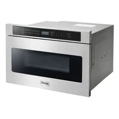 Thor Kitchen Package - 48 in. Gas Range, Range Hood, Dishwasher, Refrigerator with Water and Ice Dispenser, Microwave Drawer - The Home Selection