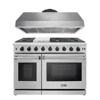 Thor Kitchen Package - 48 in. Gas Range, Range Hood - The Home Selection