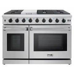 Thor Kitchen Package - 48 in. Propane Gas Range, Dishwasher, Refrigerator with Water and Ice Dispenser, Microwave Drawer - The Home Selection