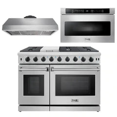 Thor Kitchen Package - 48 in. Propane Gas Range, Range Hood and Microwave Drawer - The Home Selection