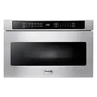 Thor Kitchen Package - 48 in. Propane Gas Range, Range Hood, Microwave Drawer - Stainless Steel Knobs - The Home Selection