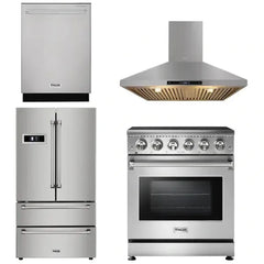 Thor Kitchen Package - Professional 30 inch Electric Range, Range Hood, Counter-Depth Refrigerator, Dishwasher - The Home Selection