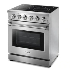 Thor Kitchen Package - Professional 30 inch Electric Range, Range Hood, Counter-Depth Refrigerator with Water and Ice Dispenser, Dishwasher - The Home Selection