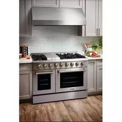 Thor Kitchen Professional 48 in. Propane Gas Range and Range Hood Package - The Home Selection