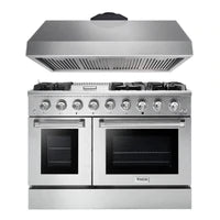 Thor Kitchen Professional 48 in. Propane Gas Range and Range Hood Package - The Home Selection