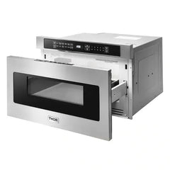 Thor Kitchen Professional Package 48 in. Propane Gas Range, Range Hood, Refrigerator with Water and Ice Dispenser, Dishwasher, Microwave Drawer - The Home Selection