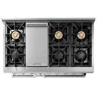Thor Kitchen Professional Package - 48 in. Propane Gas Range, Range Hood, Refrigerator with Water and Ice Dispenser, Dishwasher, Wine Cooler - The Home Selection
