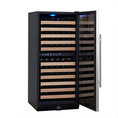 KingsBottle 24" Upright Dual Zone Wine Fridge For Home 100 Bottle - KBU100DX