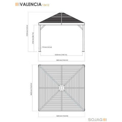 Sojag Valencia Gazebo Wood Finish 12 x 12 ft. - 500-9166606