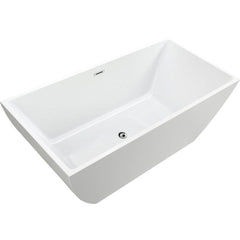Vanity Art 59" Freestanding Bathtub – Overflow W/Chrome Finish and Adjustable Leveling Legs - VA6821 - The Home Selection