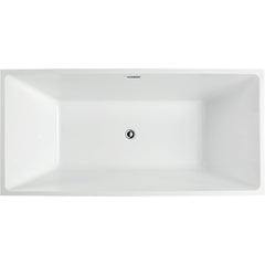 Vanity Art 59" Freestanding Bathtub – Overflow W/Chrome Finish and Adjustable Leveling Legs - VA6821 - The Home Selection