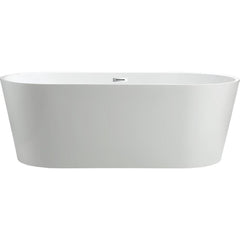 Vanity Art 68" Acrylic Flatbottom Freestanding Soaking Bathtub in White - VA6815-L - The Home Selection