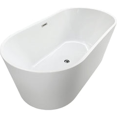 Vanity Art 68" Acrylic Flatbottom Freestanding Soaking Bathtub in White - VA6815-L - The Home Selection