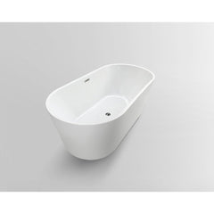 Vanity Art 68" Acrylic Flatbottom Freestanding Soaking Bathtub in White - VA6815-L - The Home Selection