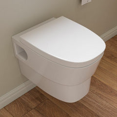 EAGO Modern Wall Mounted Dual Flush White Ceramic Toilet Bowl - WD332