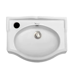 Whitehaus 14″ Isabella Collection Small Rectangular Wall Mount Basin with Integrated Oval Bowl – AR035-C - The Home Selection