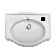Whitehaus 14″ Isabella Collection Small Rectangular Wall Mount Basin with Integrated Oval Bowl – AR035-C - The Home Selection