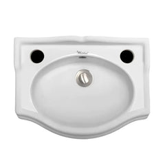 Whitehaus 14″ Isabella Collection Small Rectangular Wall Mount Basin with Integrated Oval Bowl – AR035-C - The Home Selection