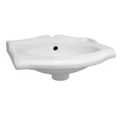 Whitehaus 14″ Isabella Collection Small Rectangular Wall Mount Basin with Integrated Oval Bowl – AR035-C - The Home Selection