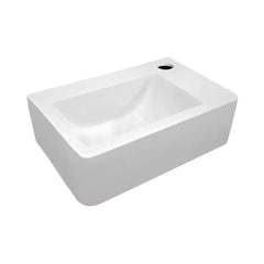 Whitehaus 14″ Isabella Collection Small Wall Mount Basin with a Single Faucet Hole on the Right and Center Drain – WH-1410 - The Home Selection