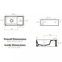 Whitehaus 15″ Britannia Rectangular Wall Mount Basin with Right Single Hole Drill – B-AG20 - The Home Selection
