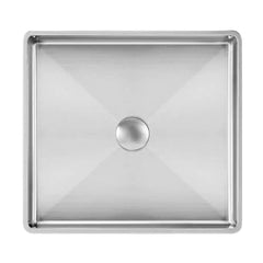WHITEHAUS 15″ Noah plus 18 Gauge, Squared Semi-recessed Basin Set with Center Drain - WHNPL1577 - The Home Selection