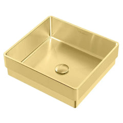 WHITEHAUS 15″ Noah plus 18 Gauge, Squared Semi-recessed Basin Set with Center Drain - WHNPL1577 - The Home Selection