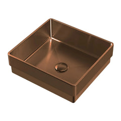 WHITEHAUS 15″ Noah plus 18 Gauge, Squared Semi-recessed Basin Set with Center Drain - WHNPL1577 - The Home Selection