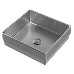 WHITEHAUS 15″ Noah plus 18 Gauge, Squared Semi-recessed Basin Set with Center Drain - WHNPL1577 - The Home Selection