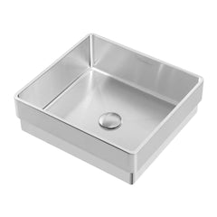 WHITEHAUS 15″ Noah plus 18 Gauge, Squared Semi-recessed Basin Set with Center Drain - WHNPL1577 - The Home Selection