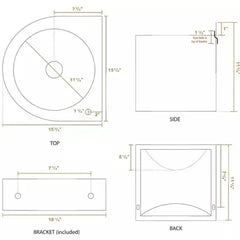WHITEHAUS 15″ Noah’s Collection Brushed Stainless Steel Commercial Single Bowl Wall Mount Wash Basin - WHNCB1616 - The Home Selection