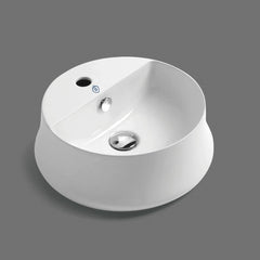 Whitehaus 16″ Britannia Round above Mount Basin with Single Faucet Hole Drill – B-SH03 - The Home Selection