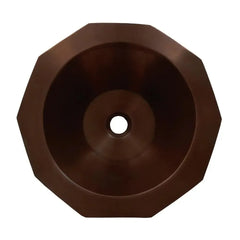 WHITEHAUS 16″ Copperhaus Decagon Shaped above Mount Copper Bathroom Basin with Smooth Texture and 1 1/2″ Center Drain - WHOCTDWV16-OCS - The Home Selection