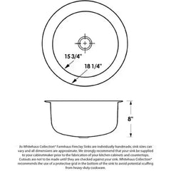 WHITEHAUS 18″ Elementhaus Circular Drop in/Undermount Fireclay Sink - WHE1818R - The Home Selection