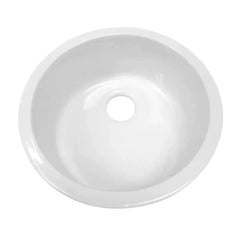 WHITEHAUS 18″ Elementhaus Circular Drop in/Undermount Fireclay Sink - WHE1818R - The Home Selection