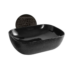 WHITEHAUS 18" Isabella Plus Collection Rectangular Above mount Basin with an Embossed Exterior, Smooth Interior, and Center Drain - WH71333 - The Home Selection